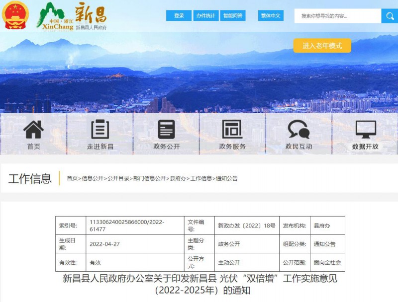 浙江新昌：大力推進(jìn)工商業(yè)建筑屋頂光伏，全縣現(xiàn)有黨政機(jī)關(guān)、事業(yè)單位等公共建筑屋頂實(shí)現(xiàn)100%安裝