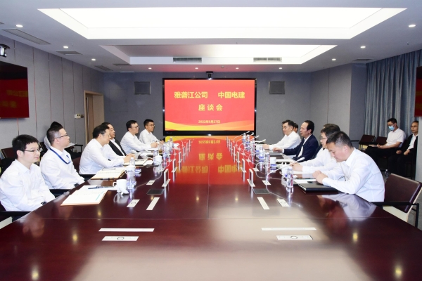 丁焰章與雅礱江公司黨委書(shū)記、董事長(zhǎng)祁寧春座談