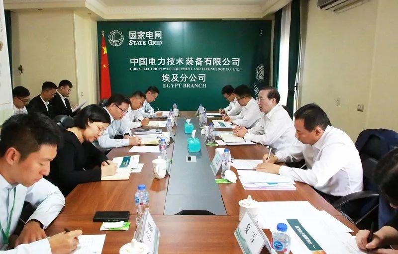 辛保安調(diào)研國網(wǎng)駐非辦、中電裝備埃及分公司